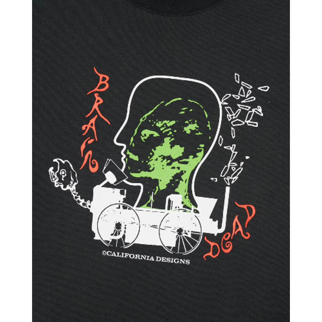 BRAIN DEAD ALIEN TRACTOR T-SHIRT - WASHED BLACK
