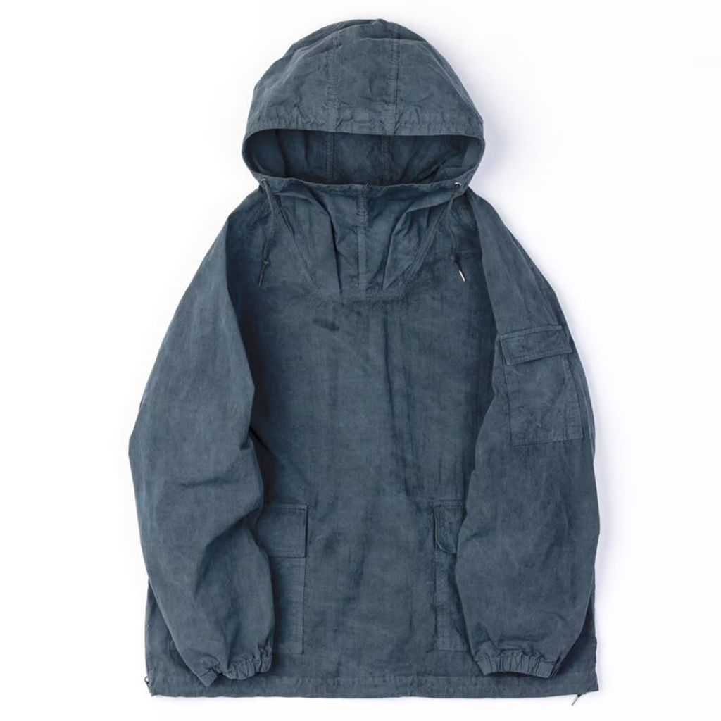 ANACHRONORM AN252 OVER DYED ANORAK PULLOVER JACKET NAVY – MAROON