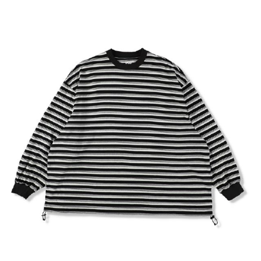 is-ness BALLOON STRIPES LONG SLEEVE T SHIRT