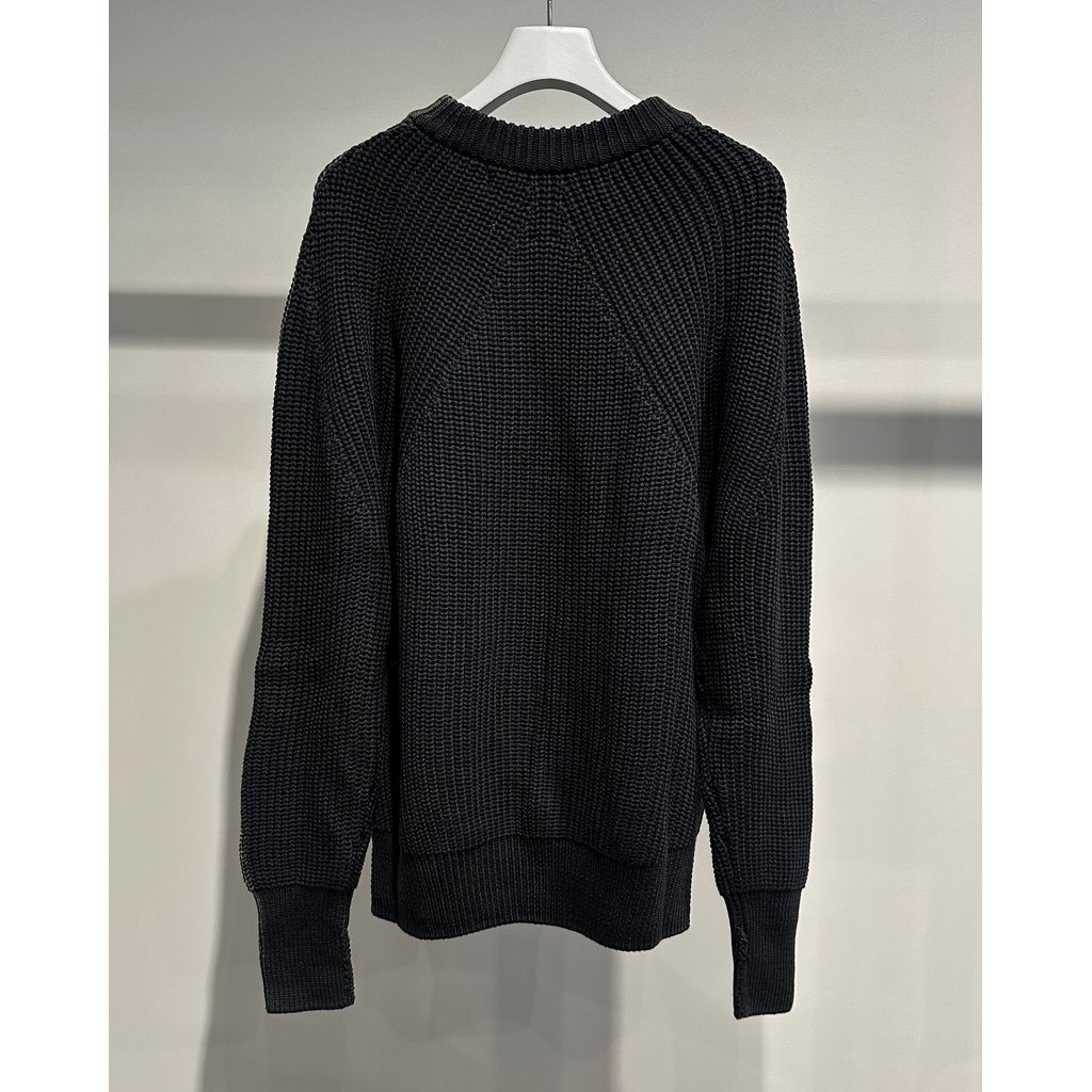 COMME des GARCONS HOMME BATONER W-NAME WOOL CREW NECK KNIT(NAVY)