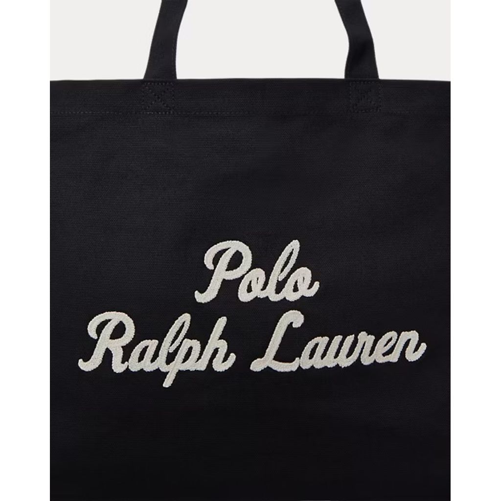 POLO RALPH LAUREN エンブロイダリー キャンバス トート( BLACK)