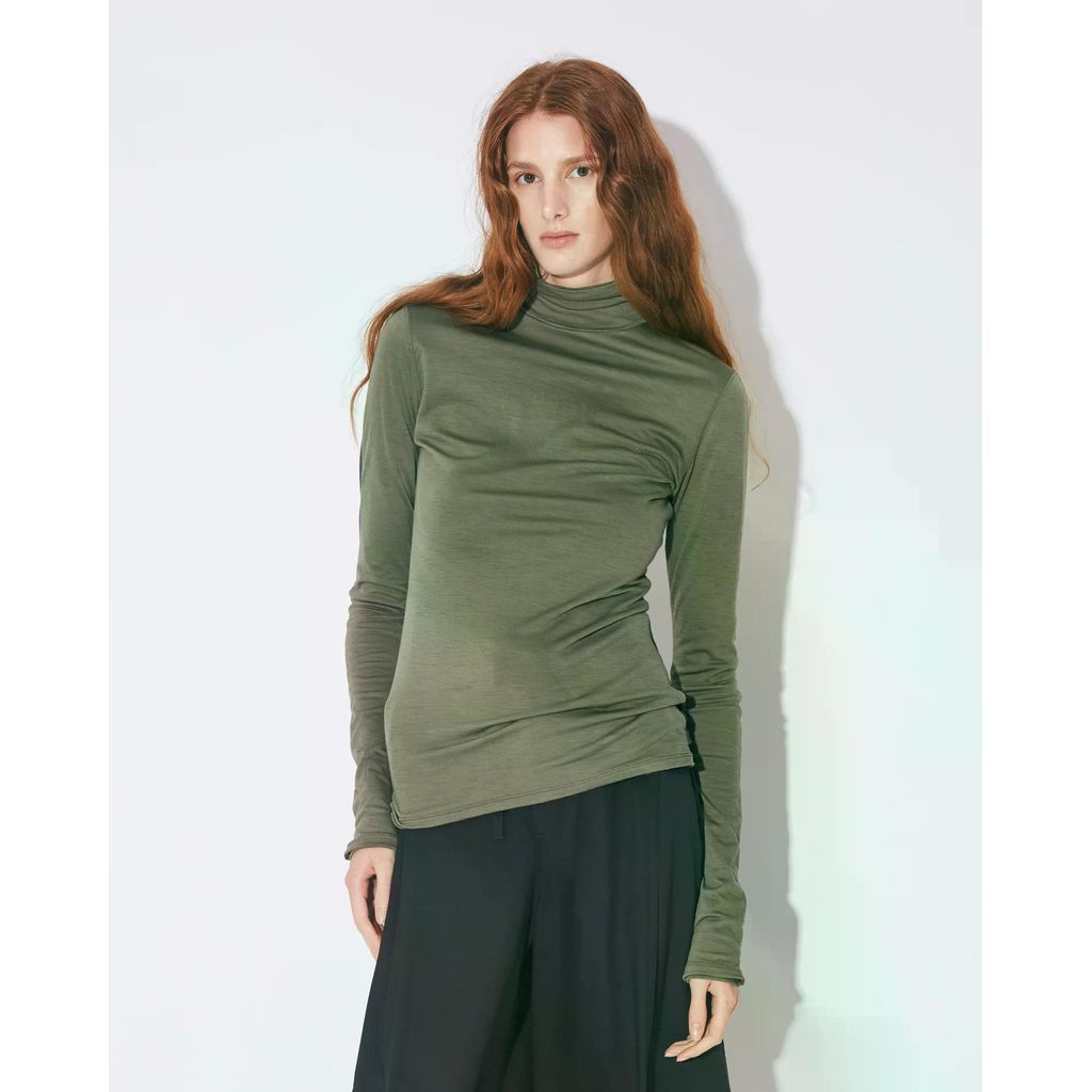 beautiful people flip washable wool jersey high neck top