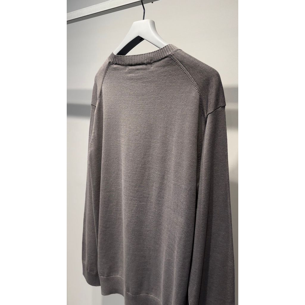 Y's for men INTERSIA LOGO ROUND NECK PULL OVER KNIT(GRAY)