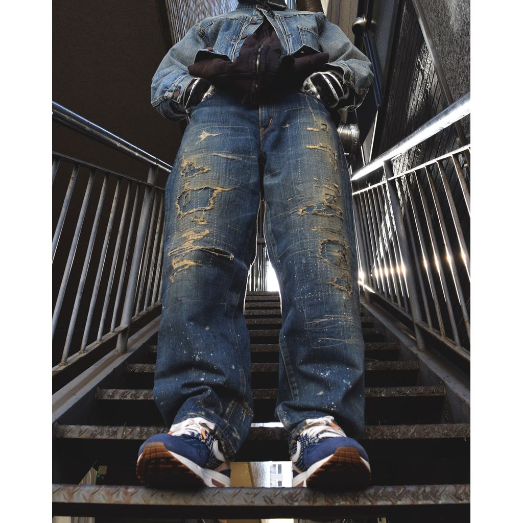 ANACHRONORM AN401 HARD REMAKED REGULAR TAPERED 5P PANTS INDIGO (REMAKE)