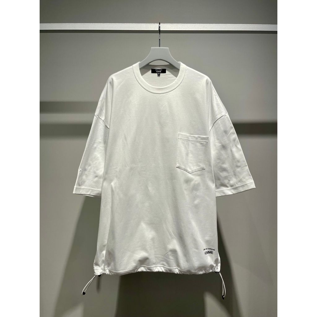 COMME des GARCONS HOMME コットン天竺 スピンドル LOGO TEE（WHITE