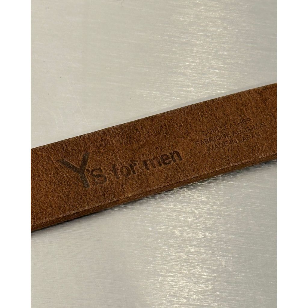 Y's for men x CHROMEXCEL LEATHER PLAIN BLACK BELT