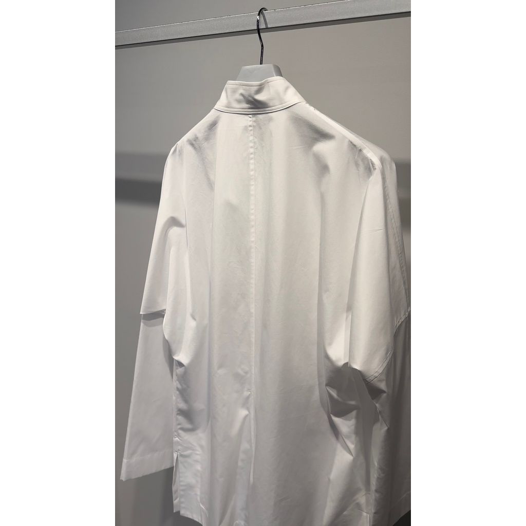 Y's for men 100/2 BROAD SHIRT WITH STAND COLLAR(WHITE)
