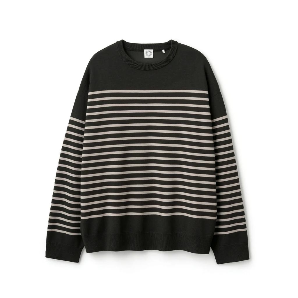 ORCIVAL OR-D0102 Men's Wool Planting Stripe Knit Crew Neck Pullover