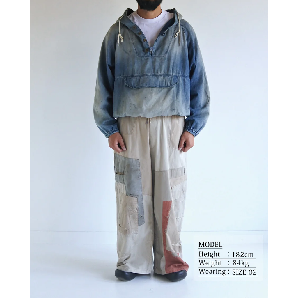ANACHRONORM AGING UTILITY DENIM ANORAK PULLOVER INDIGO