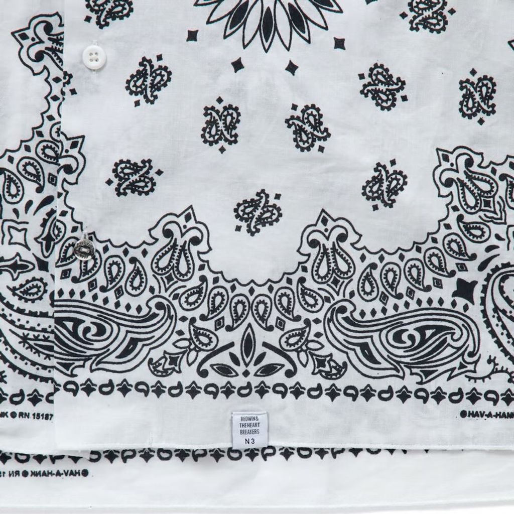 BEDWIN & THE HEARTBREAKERS L/S PATCH WORKED BANDANA SHIRT "MONK"