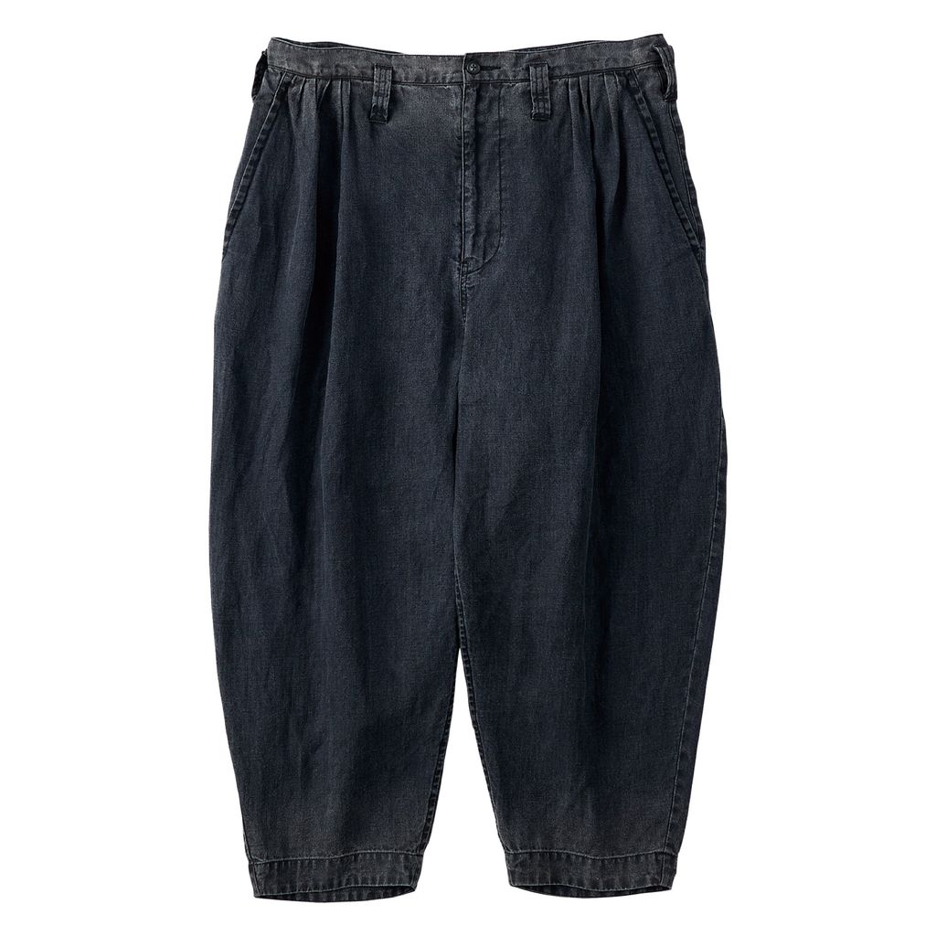 PORTER CLASSIC BLACK LINEN BEBOP PANTS