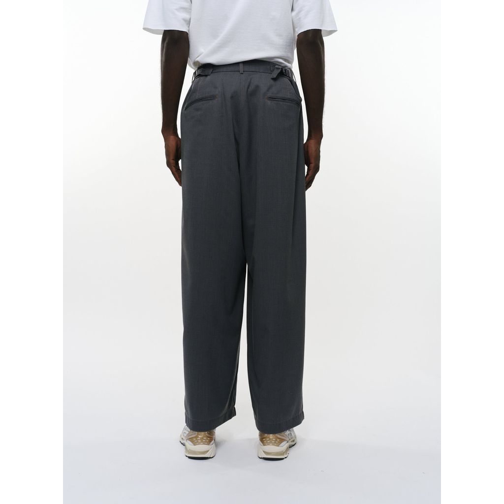 marka Washable 2/72 Wool Gabardine Pigment Print Two Tuck Baggy Trousers