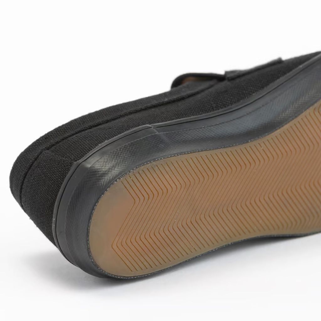 PRAS LINEN / PENNY SLIP-ON LINEN - BLACK X BLACK