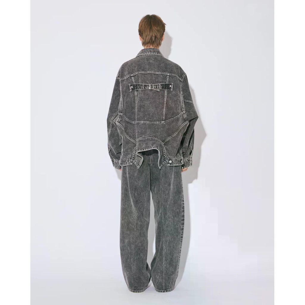 beautiful people double-end selvedge denim blouson blk bleach