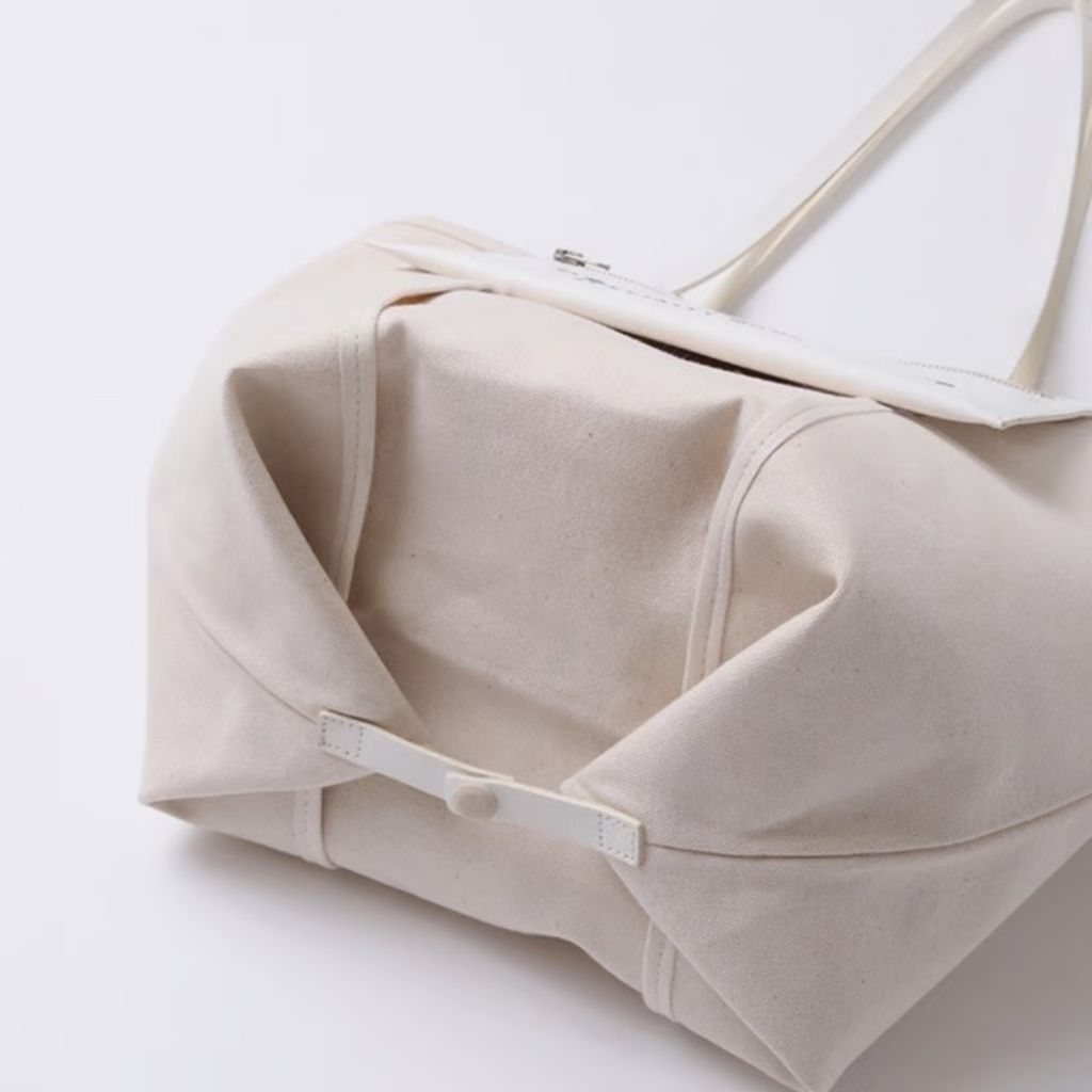 beautiful people lining logo pocket tote bag L