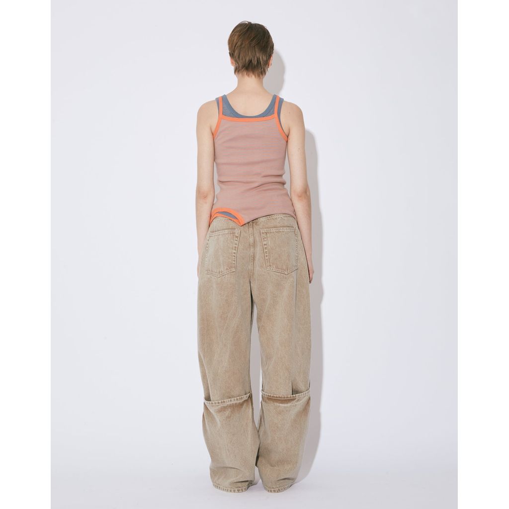 beautiful people organic FOX brown flip hem pants