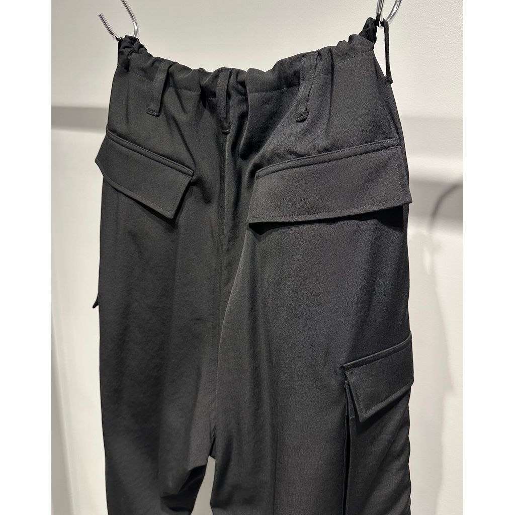 Y's for men WOOL GABARDINE CARGO PANTS
