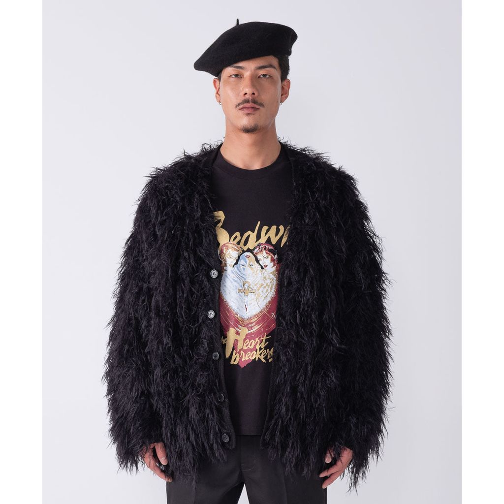 BEDWIN & THE HEARTBREAKERS LONG HAIR MOHAIR CARDIGAN "CHEWBACCA"