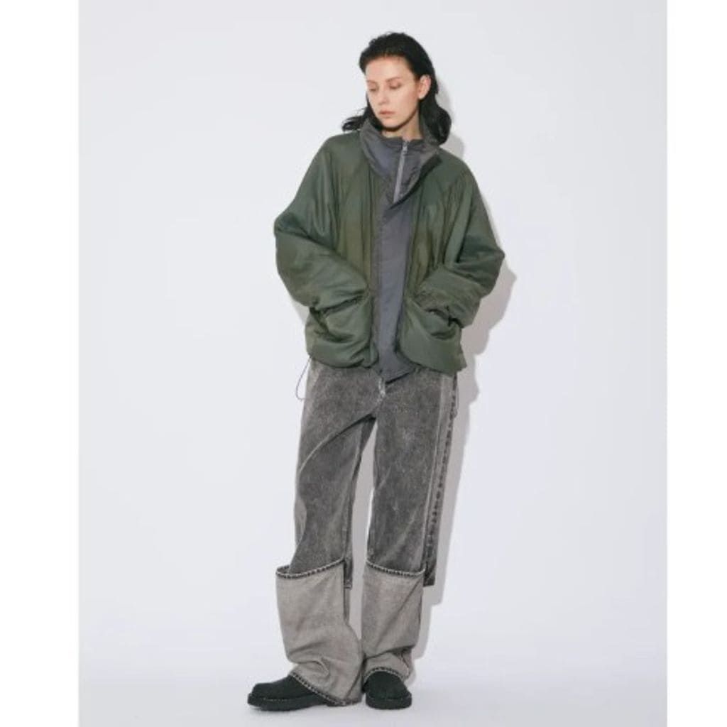 beautiful people selvedge denim flip hem pants blk bleach