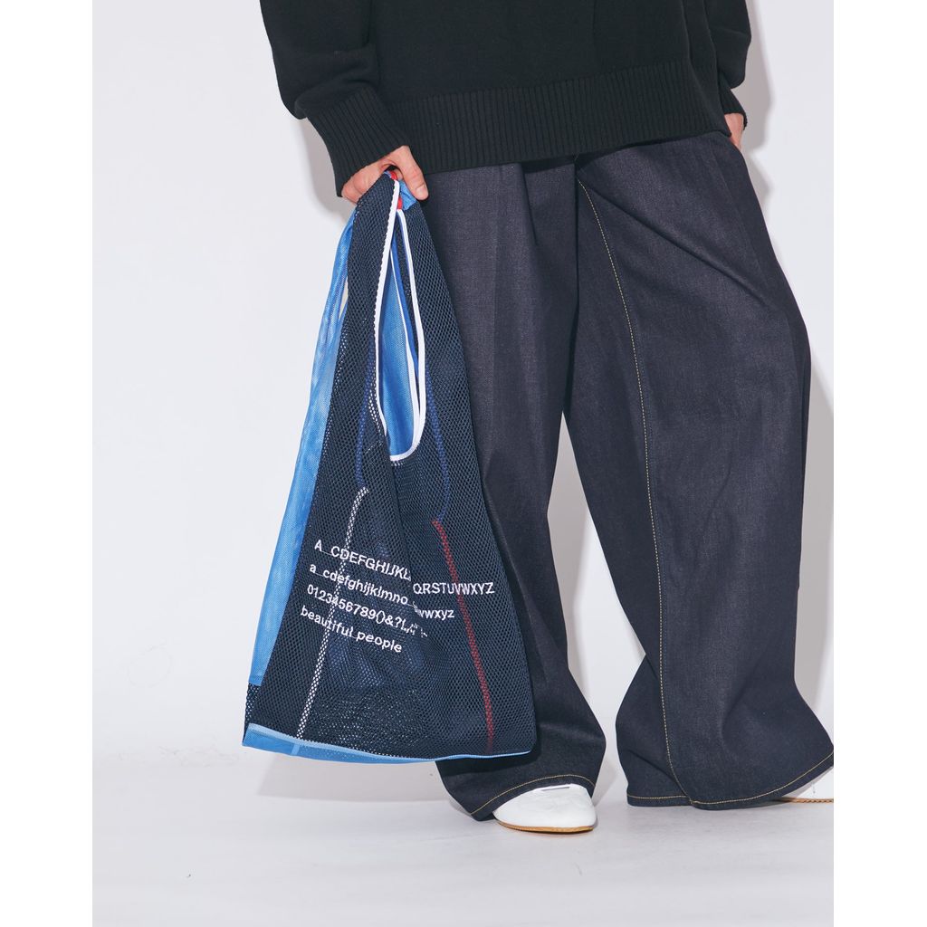 beautiful people alphabet embroidery marche flip bag