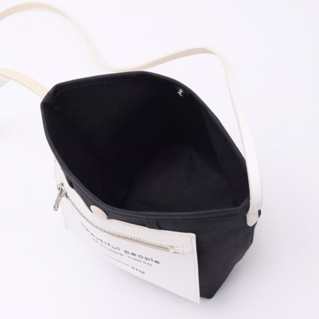 beautiful people lining logo pocket mini shoulder bag(black)