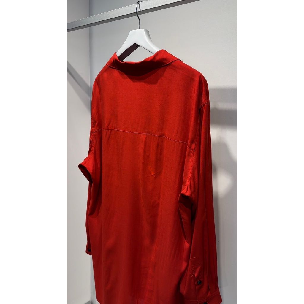 Y's for men RAYON LAWN SHIRT WITH OPEN COLLAR