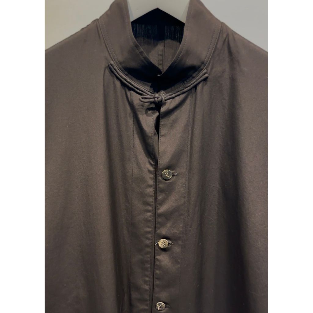 Y's for men 100/2 BROAD SHIRT WITH STAND COLLAR(BLACK)