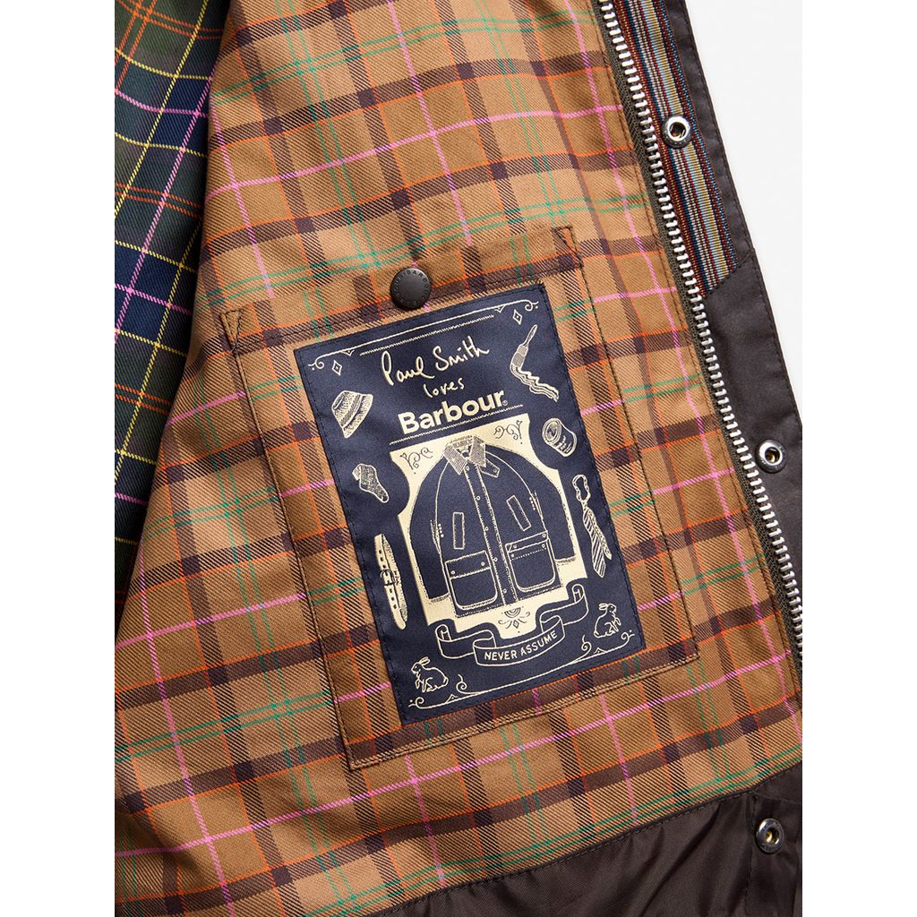 《Barbour × Paul Smith》【TRANSPORT / トランスポート】Window Pane ワックス ショート ジャケット