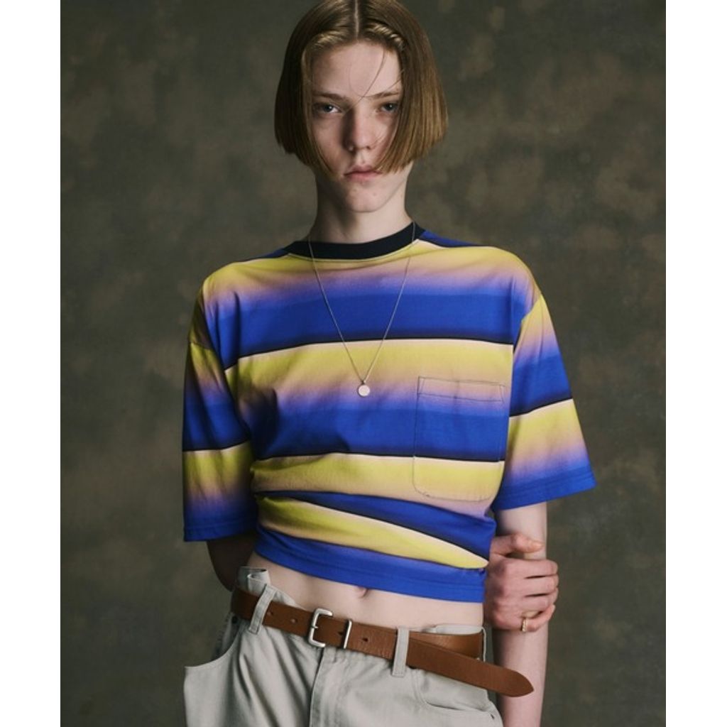 BAL GRADIENT STRIPE CREW NECK TEE