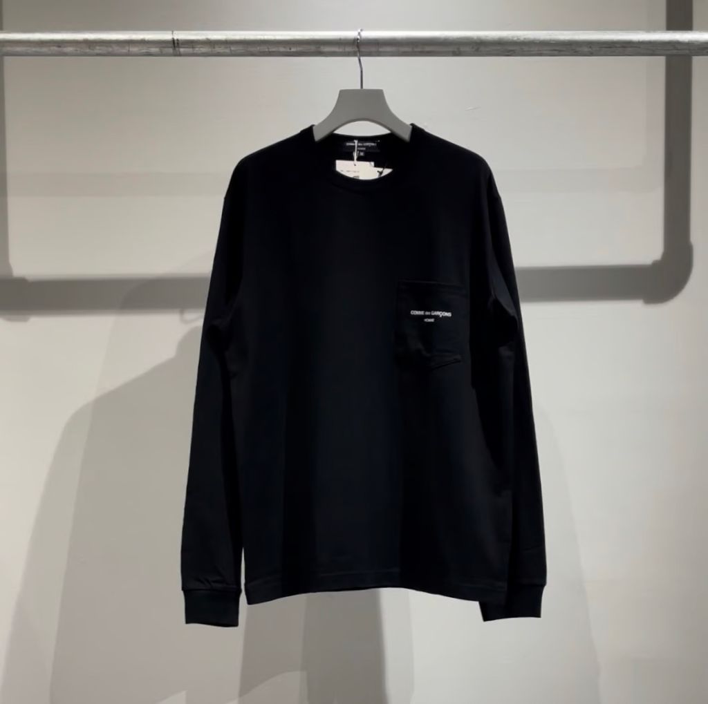 COMME des GARCONS HOMME COMME des GARCONS HOMME LOGO LONG SLEEVE TEE (BLACK)