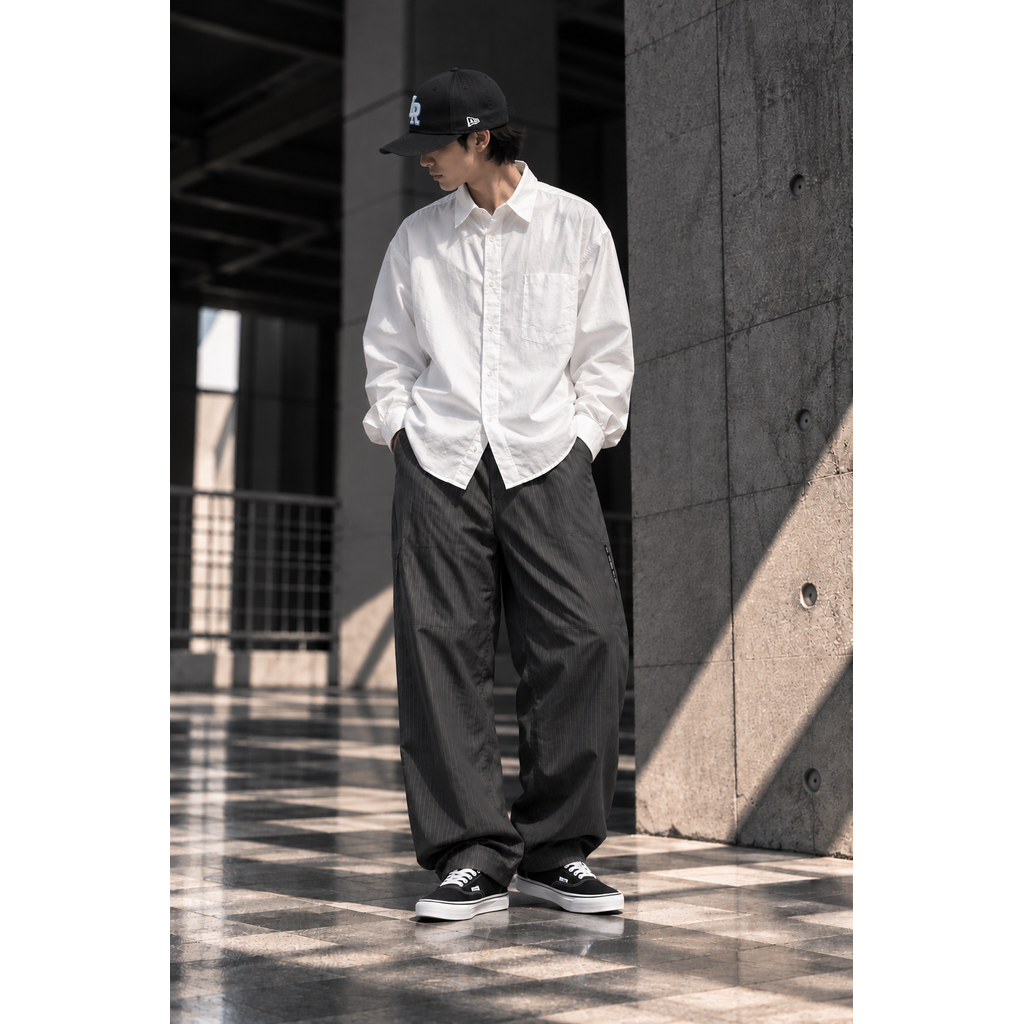 Liberaiders × LINEAGE CORE T/R SARROUEL PANTS(GRAY STRIPE)