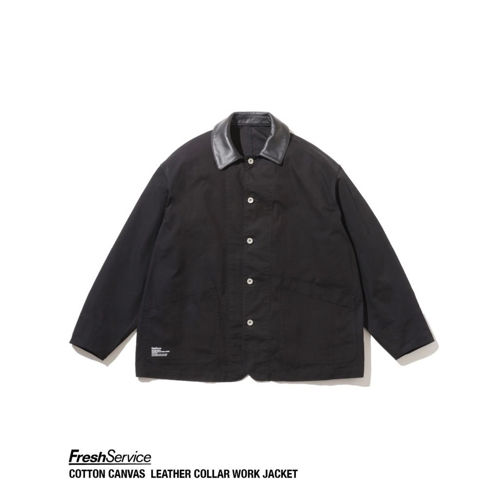 FreshService "COTTON CANVAS LEATHER COLLAR WORK JACKET"