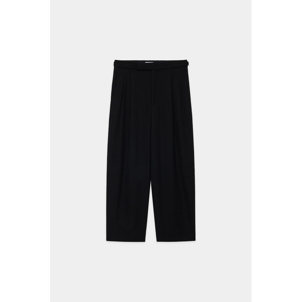 MARKA TUMBLED WOOL SERGE OFFICER PANTS 2TUCK WIDE – MAROON WEBSTORE