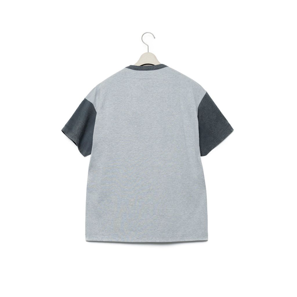 FUMITO GANRYU Red Label Mantle Tee B - Dark Heather Gr X Heather Gr