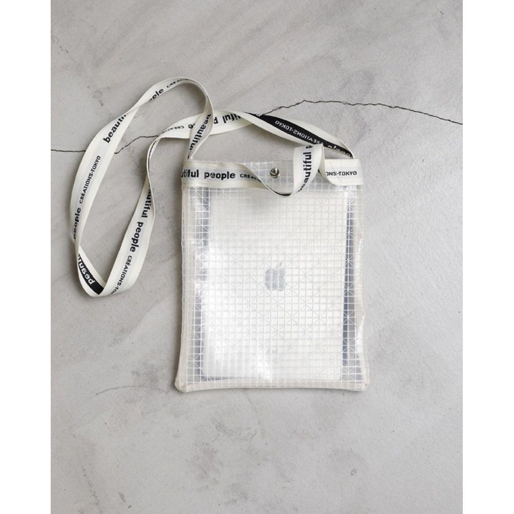 beautiful people plaid vinyl logo tape sacoche bag