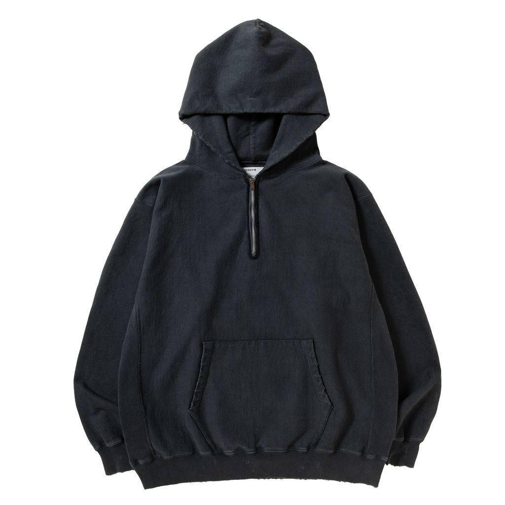 NEXUSVII. DAMAGED HALF ZIP HOODY – MAROON WEBSTORE