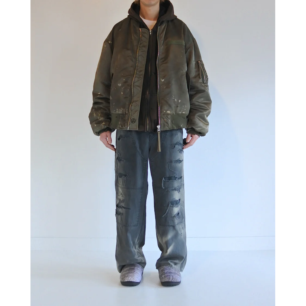ANACHRONORM AN395 DIRTY NYLON MA-1 OLIVE