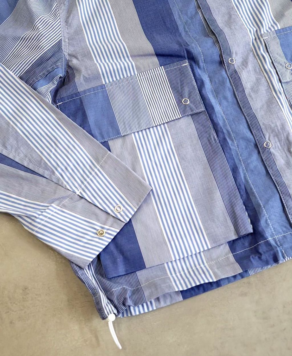 VOO CRAZY STRIPE SHACKET BLUE stripe