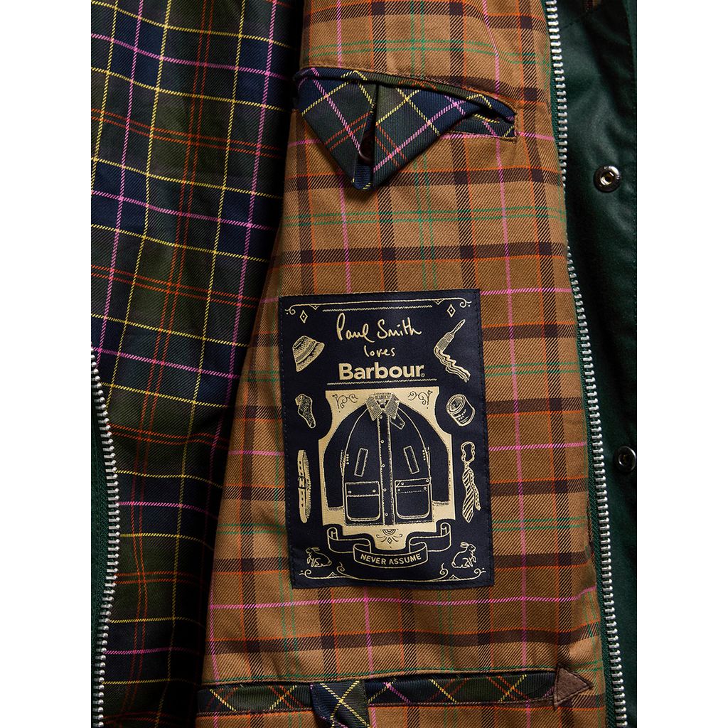 《Barbour × Paul Smith》【GAMEFAIR / ゲームフェア】ワックス コットン ミドルレングス コート
