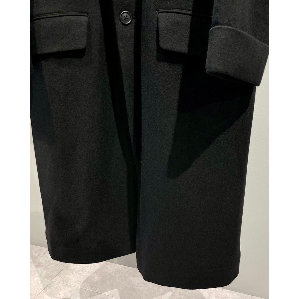 Y's for men WOOL NYLON LONG JACKET WITH MACKIN SLEEVE