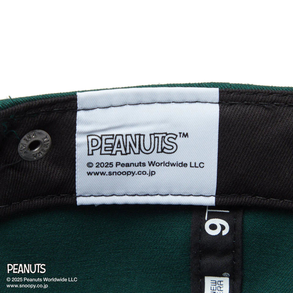 NEW ERA 9TWENTY PEANUTS ピーナッツ スヌーピー ウッドストック フェルトパッチ ダークグリーン