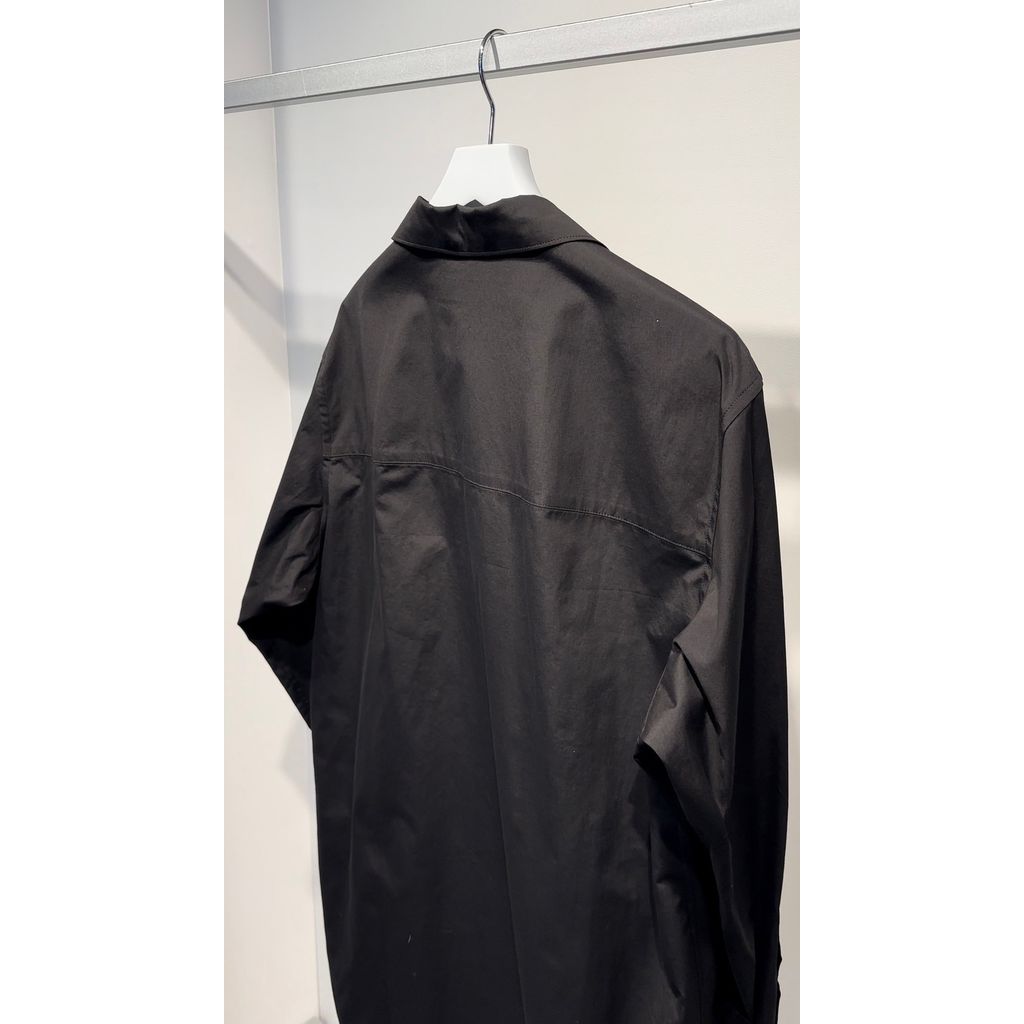 Y's for men 100/2 BROAD SHIRT WITH OPEN COLLAR(BLACK)