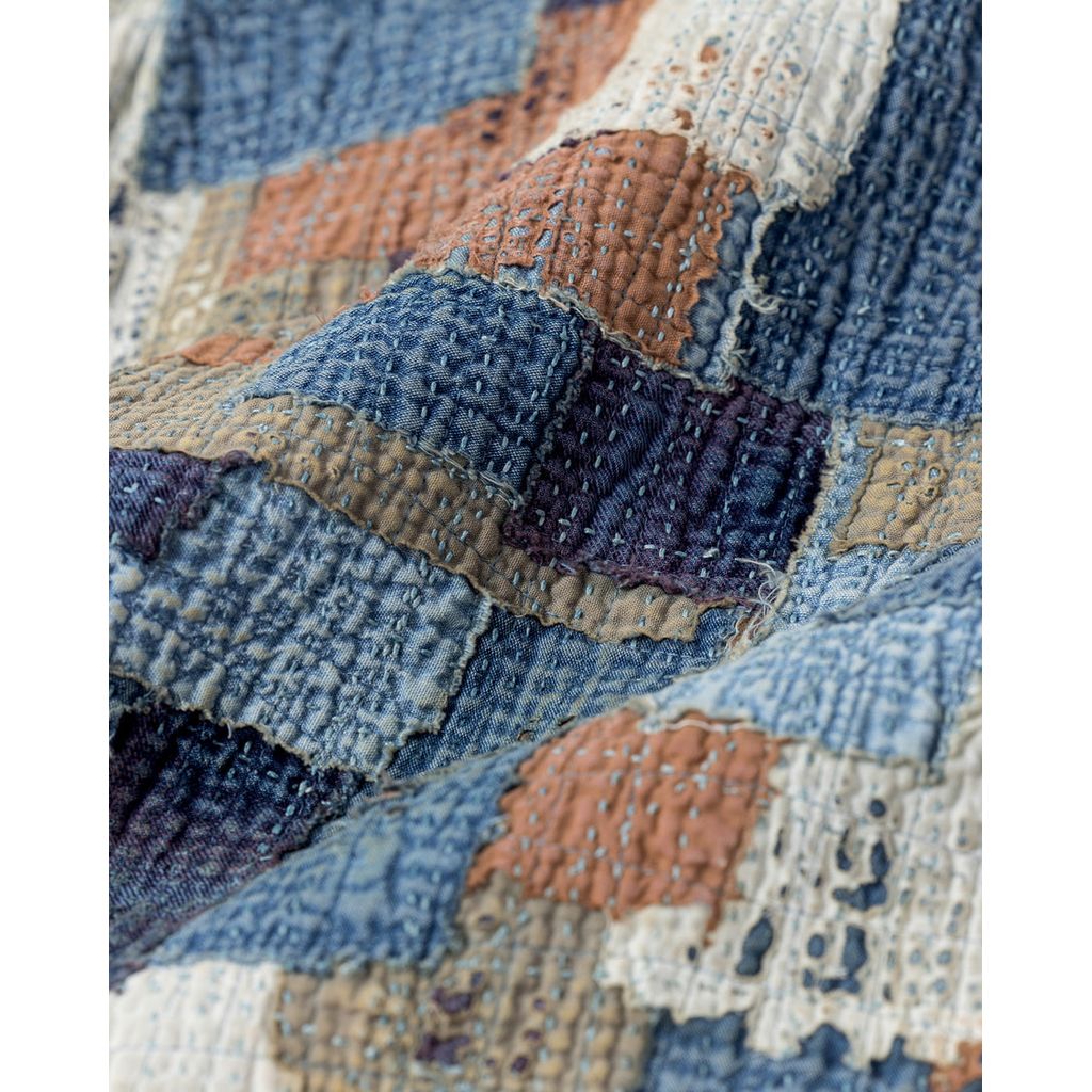 ANACHRONORM SASHIKO PATCHED JACKET INDIGO AN405