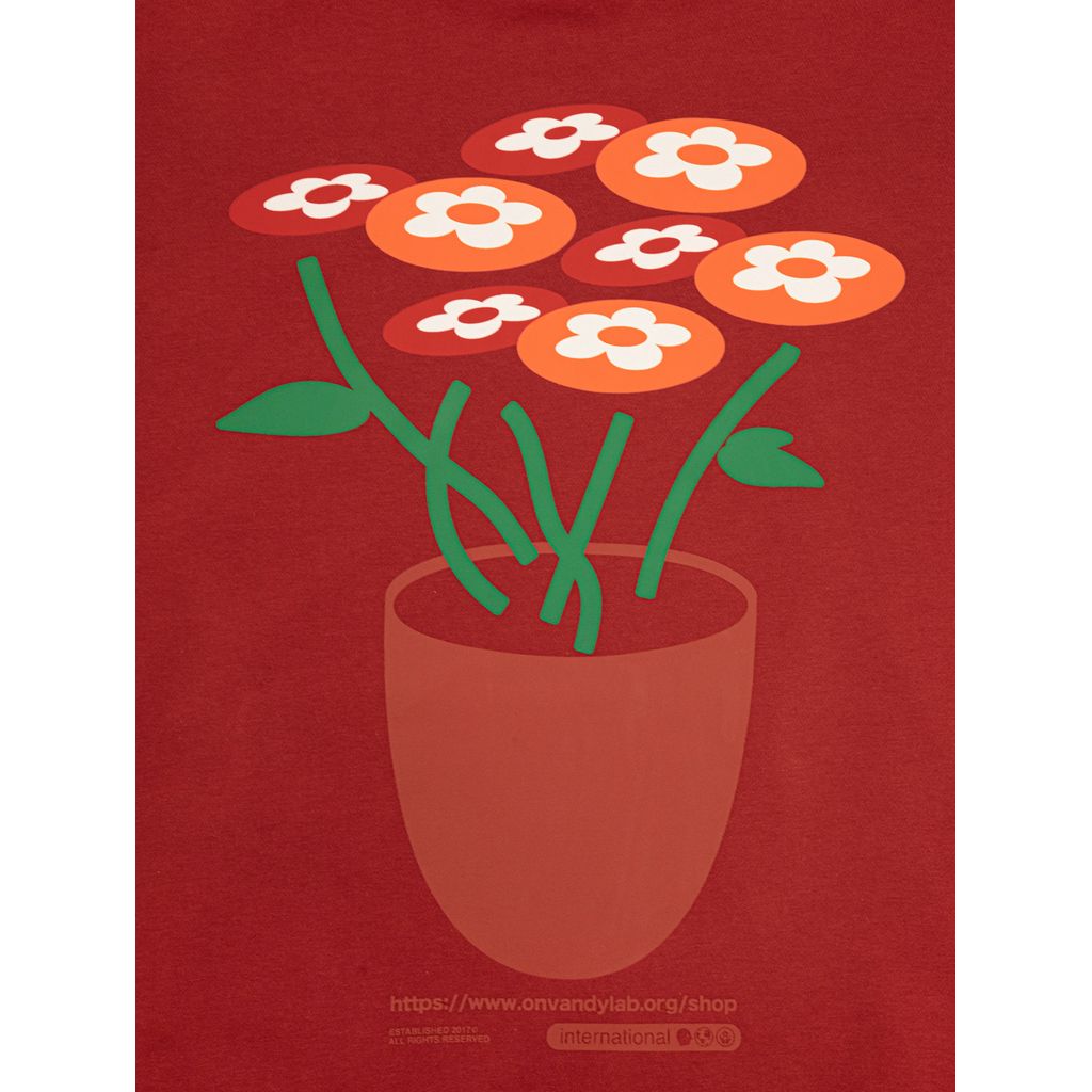 VANDY THE PINK CLASSIC FLOWER LOGO HOODIE (BURGUNDY)