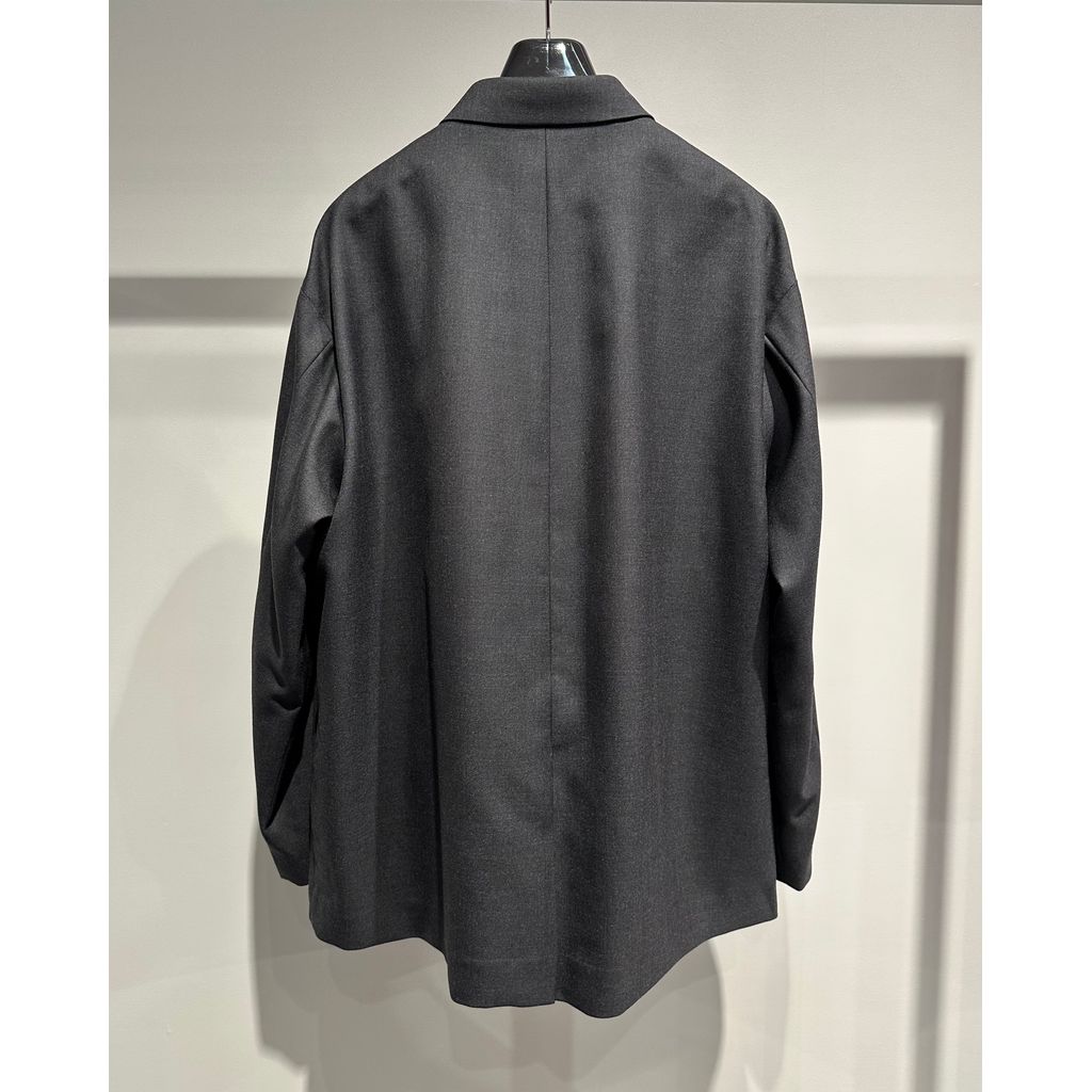COMME des GARCONS HOMME WOOL GABARDINE TAILORED JACKET(CHARCOAL)
