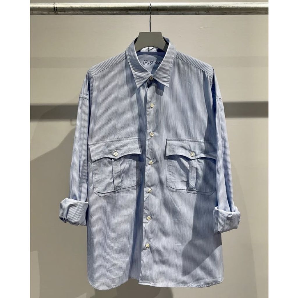 PORTER CLASSIC ROLL UP STRIPE SHIRT