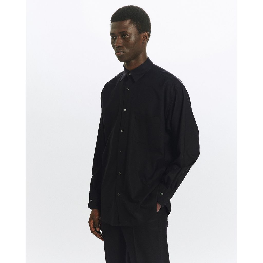 MARKAWARE Super 160's Washable Wool Oxford Comfort Fit Shirt