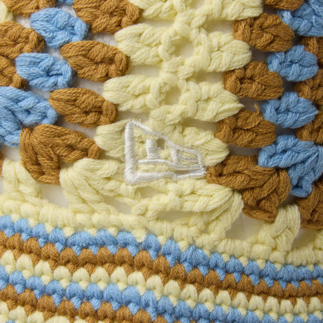 NEW ERA クロシェ ニットバケット Croche アイボリー/カーキ/ブルー