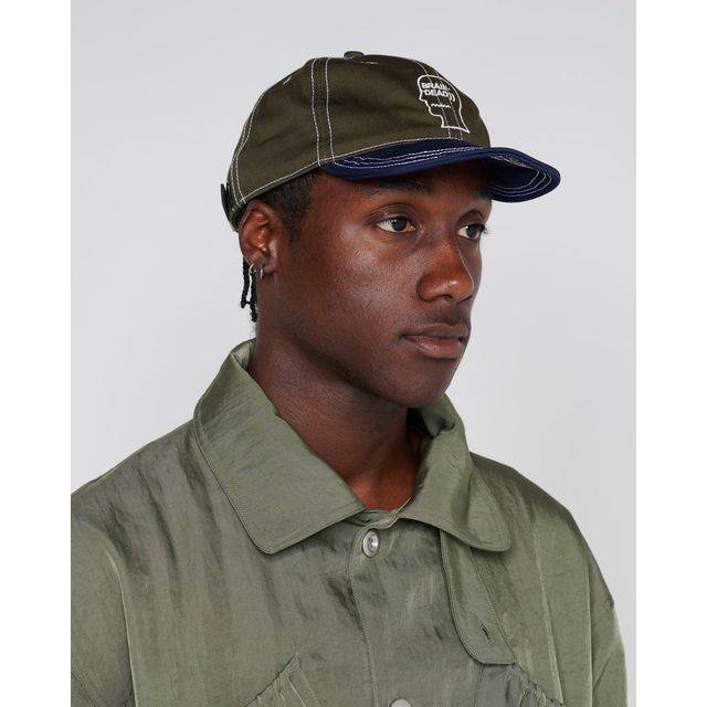 BRAIN DEAD WIRE BRIM 6 PANEL HAT - FOREST GREEN