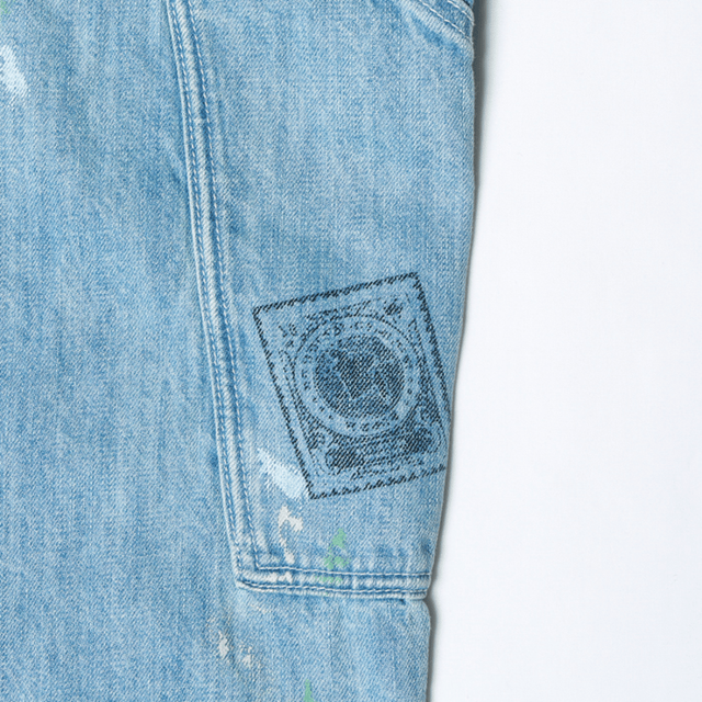 Liberaiders STAMPED DENIM SARROUEL PANTS